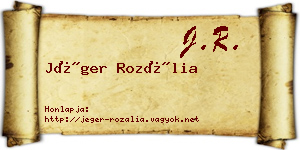 Jéger Rozália névjegykártya