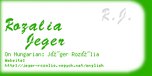 rozalia jeger business card